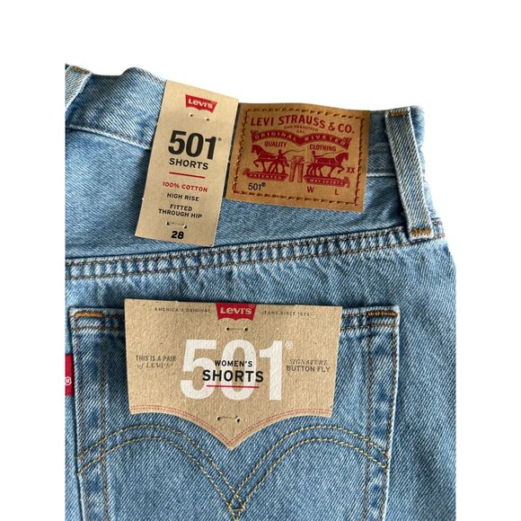 LEVIS 501 Denim High Rise Shorts Size 28 NEW NWT - Picture 5 of 8